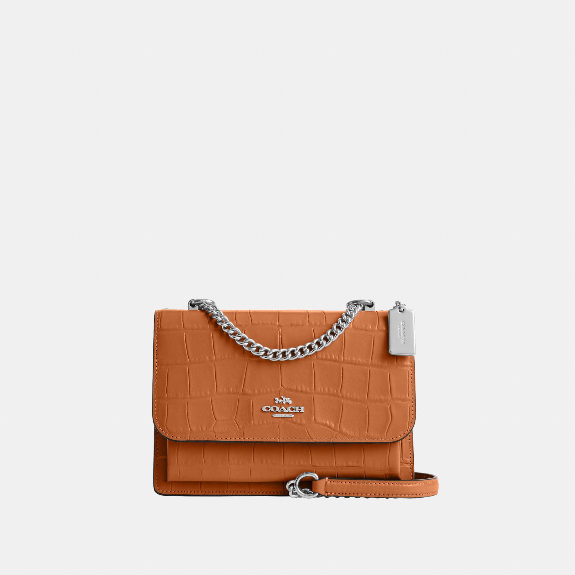 COACH Croc Embossed Leather Klare Crossbody Bag in White Lyst UK