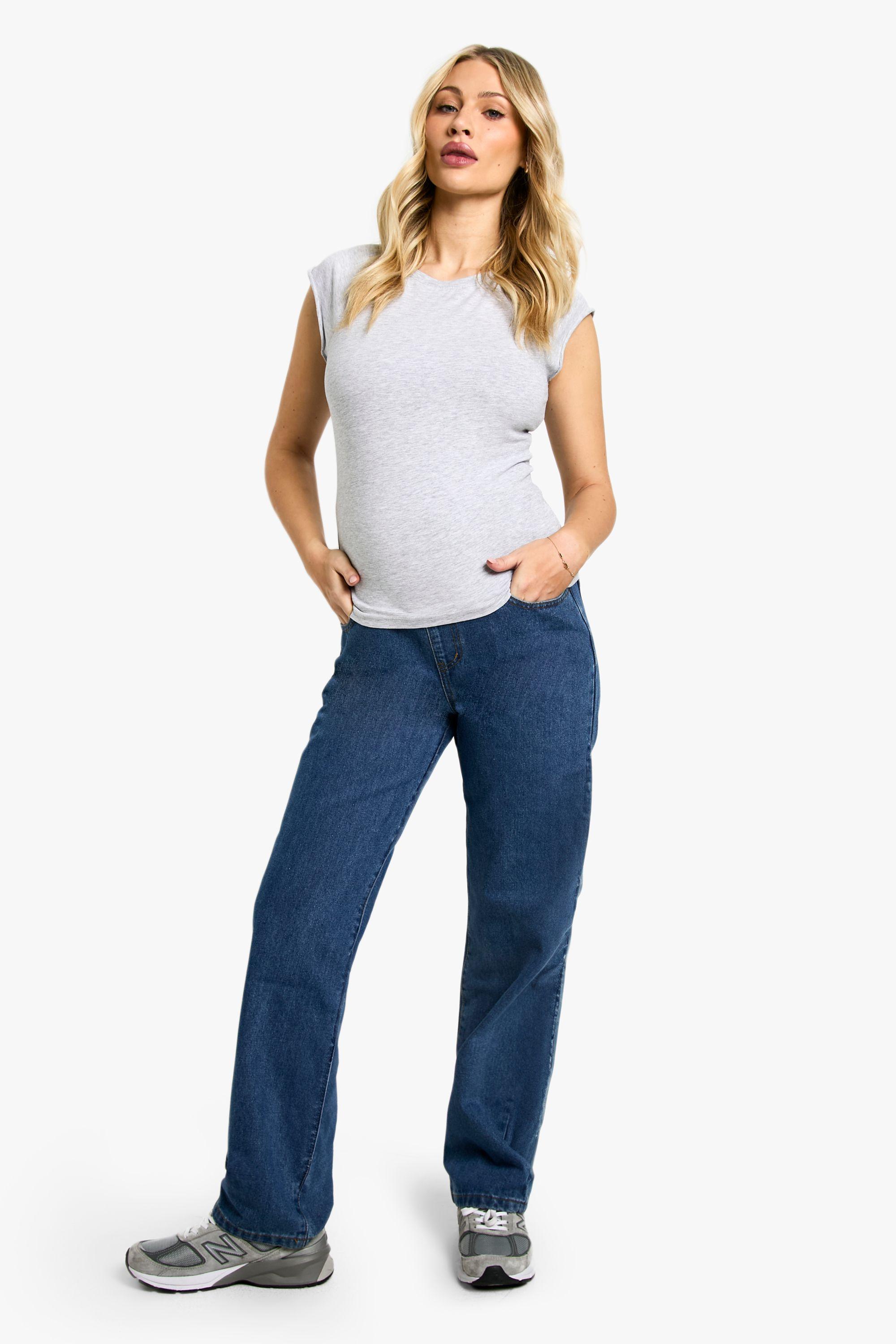 Boohoo Maternity Over The Bump Straight Leg Jeans in Blue Lyst UK