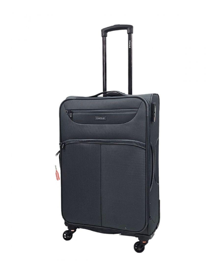 Infinity Leather Lightweight Soft Suitcases 4 Wheel Luggage Travel Tsa Cabin in Blue Lyst UK