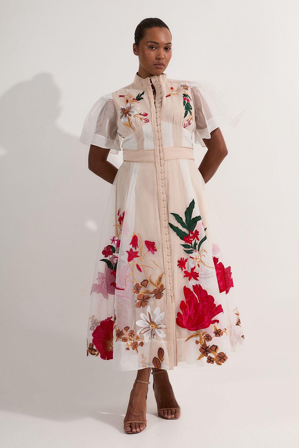 Hot karen millen embroidered midi dress Outlet