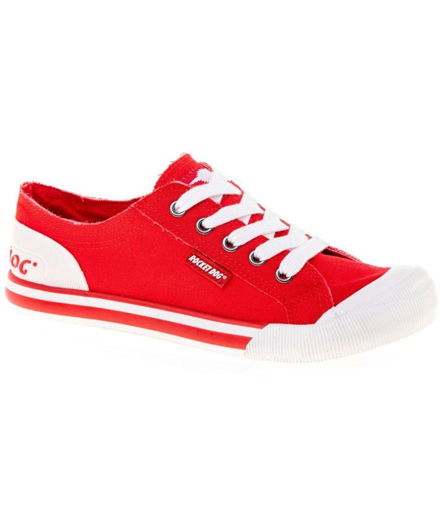 Rocket Dog Ladies Jazzin Canvas Lace Up Casual Summer Trainers in Red Lyst UK