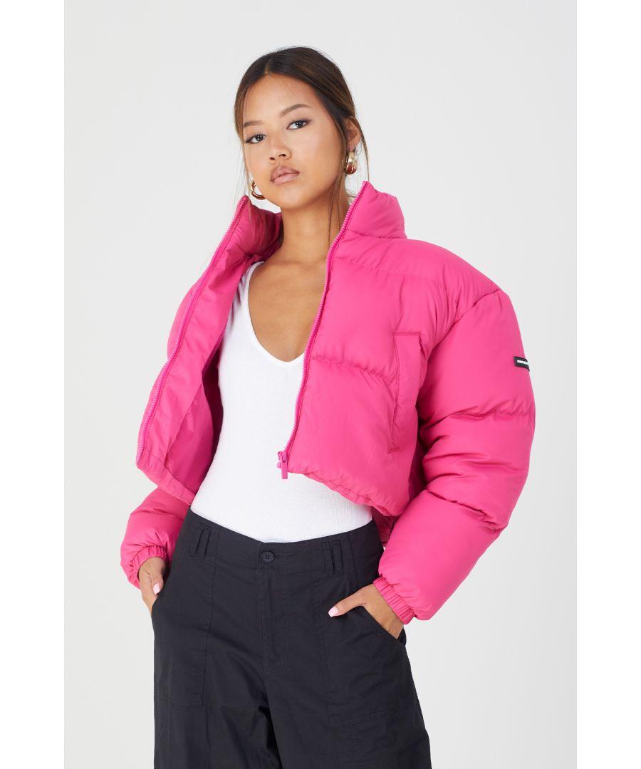 Good For Nothing Pink Cropped Puffer Jacket Lyst UK