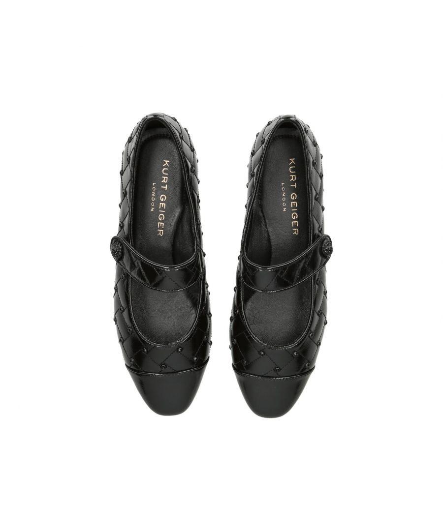 Kurt Geiger Patent Leather Orbit Drench Ballet Flats in Black Lyst UK