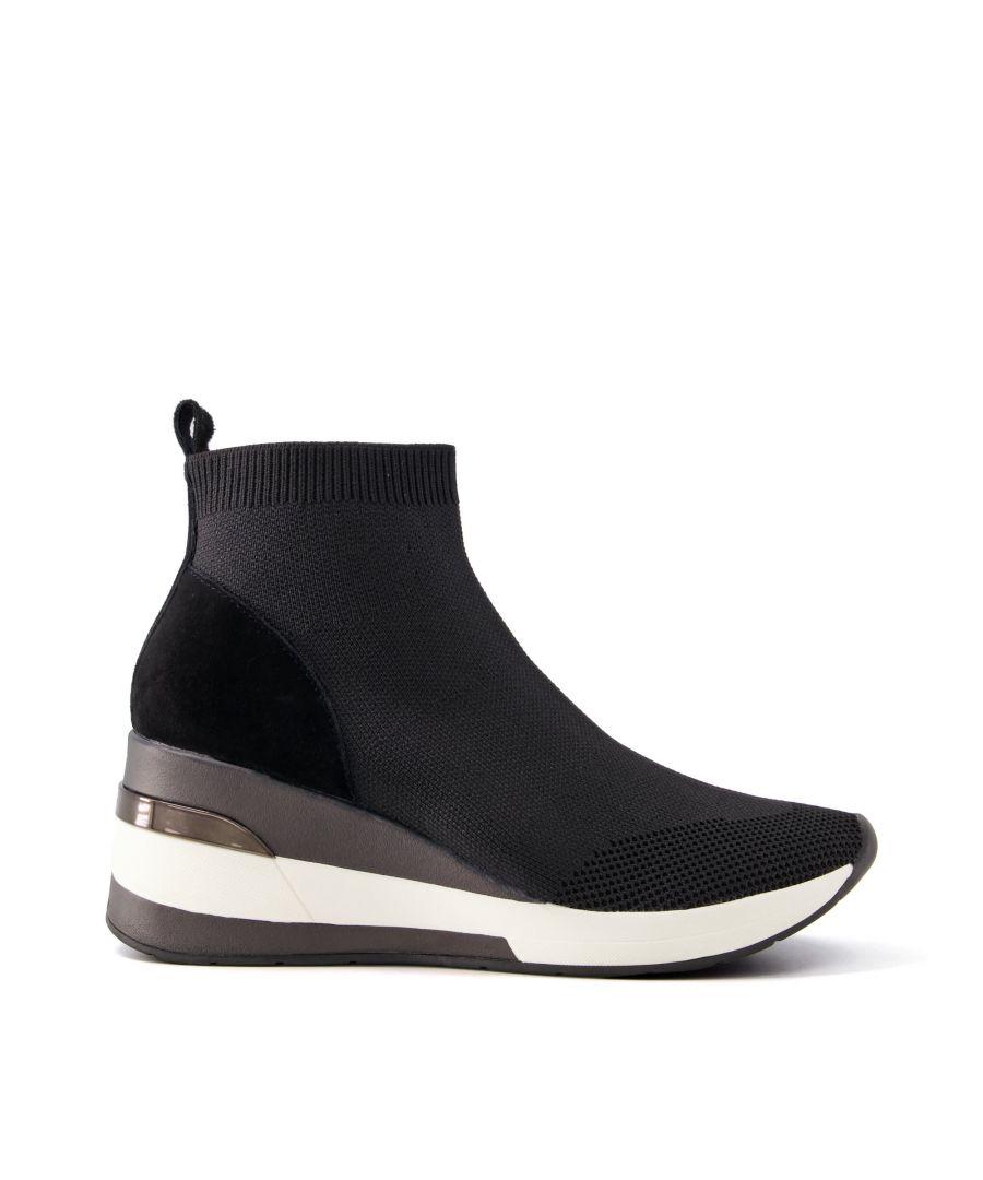 Dune Ladies Wf_engel Wide Fit Mid Wedge Sock Trainers Fabric