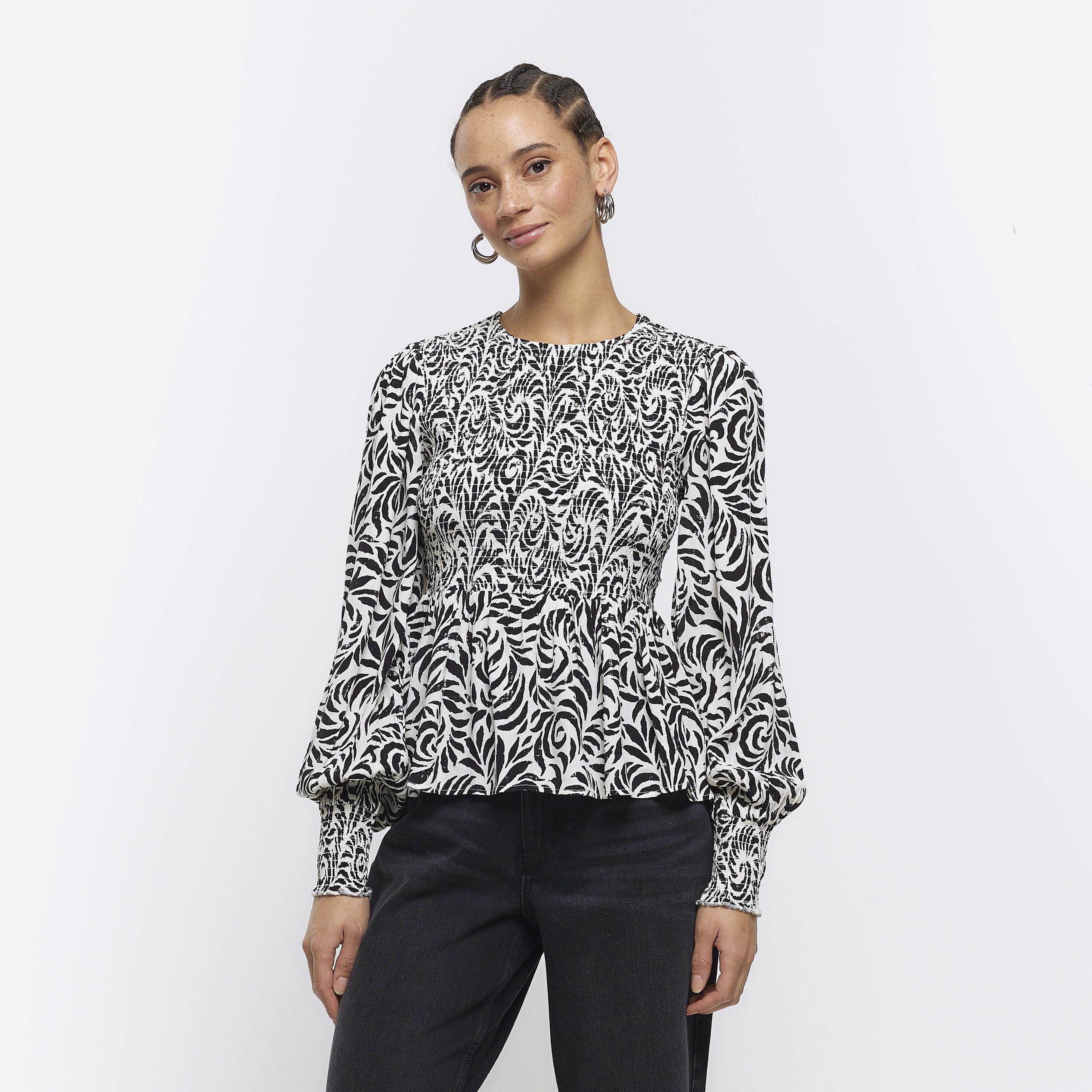 River Island Shirred Blouse River Island 60's Shirred Shirt In