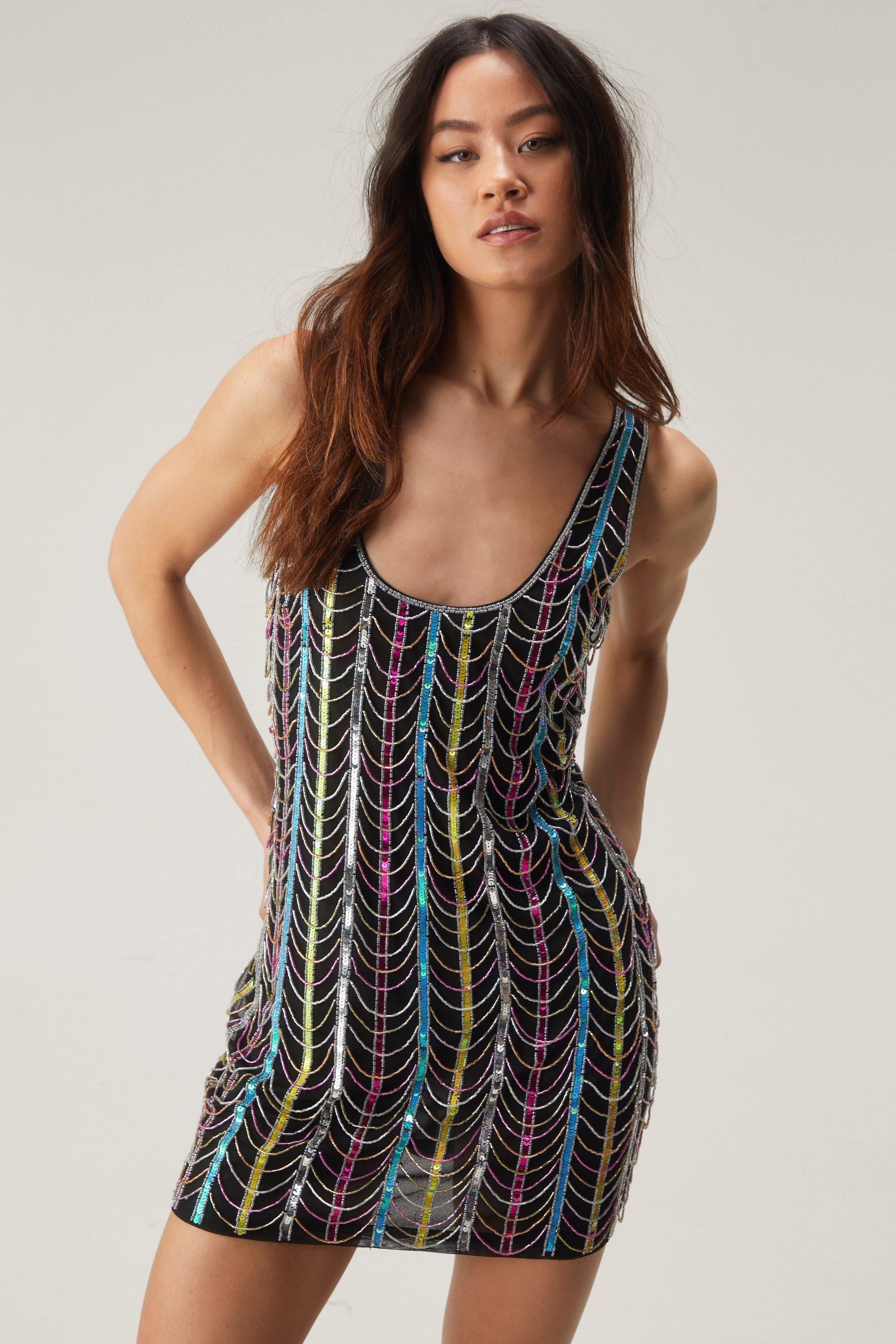 Rainbow tassel dress hot sale