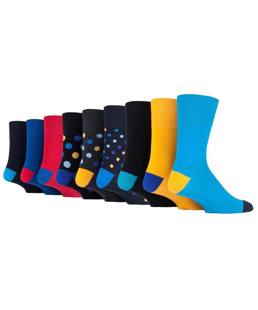 Gentle Grip 9 Pairs Non Elastic Cotton Soft Loose Top Socks - Colourburst  Mix 1 in Blue for Men | Lyst UK