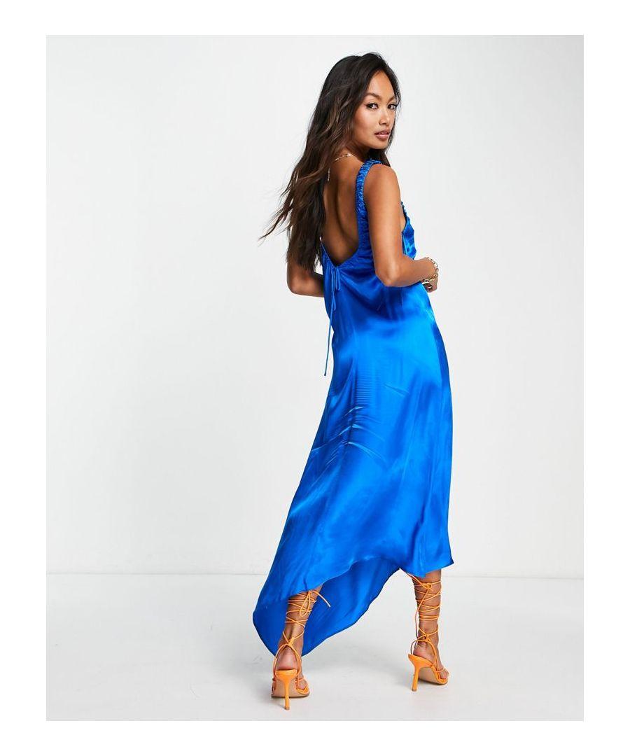 Topshop blue silk dress sale