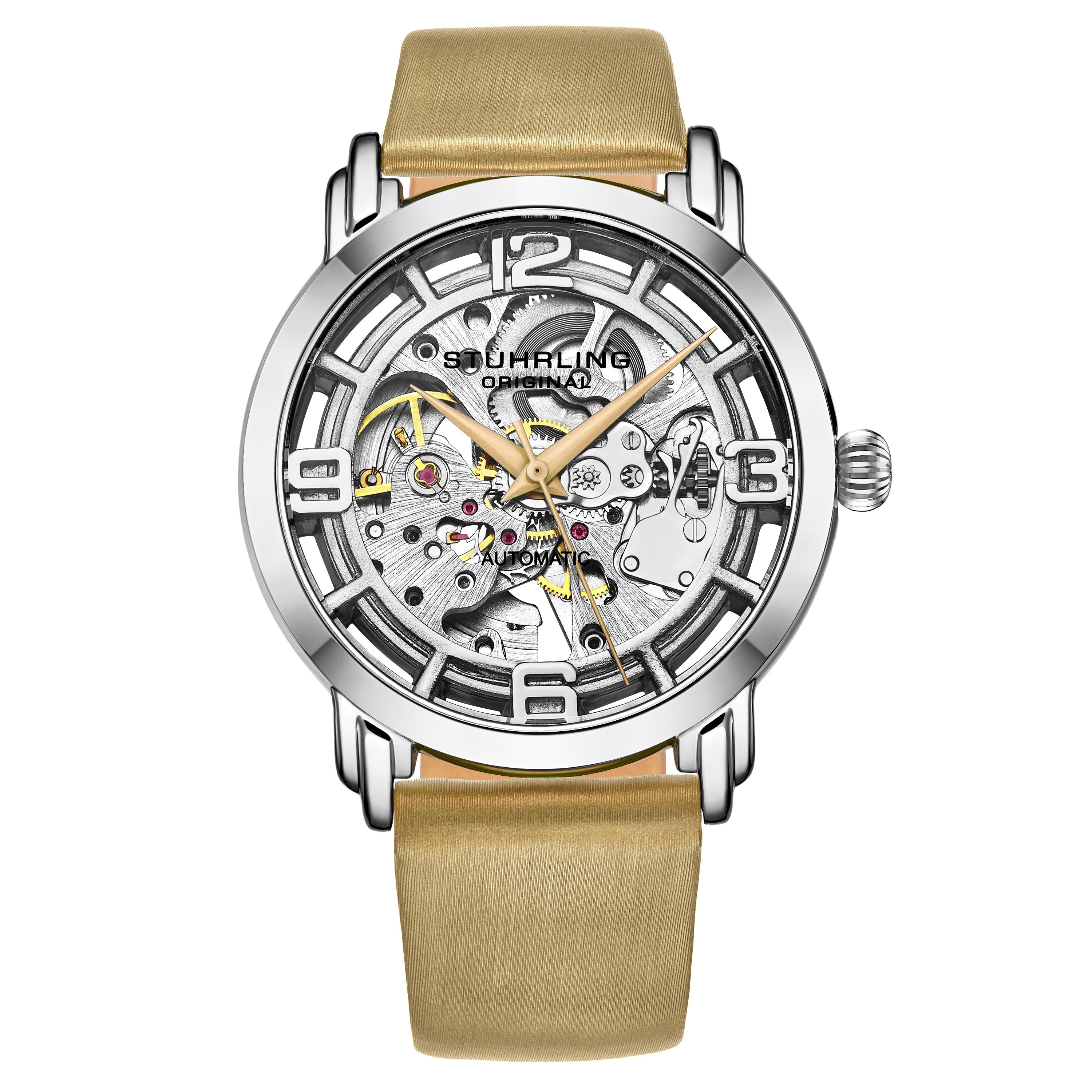 Stuhrling Winchester 3982 Automatic 40Mm Skeleton in Metallic Lyst UK