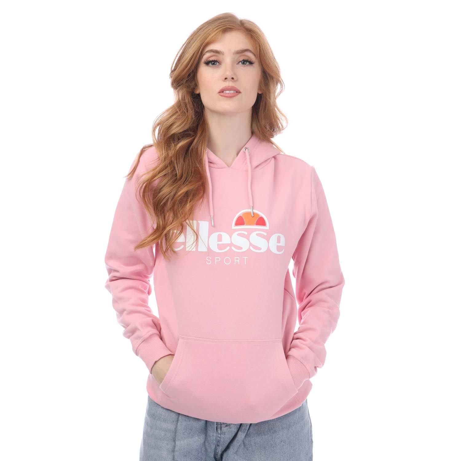 Ellesse Drawcord Hooded Fleece Sweatshirt in Pink Lyst UK