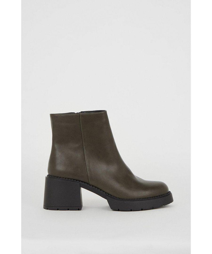 Faith Mallery Chunky Block Heel Ankle Boots in Black Lyst UK