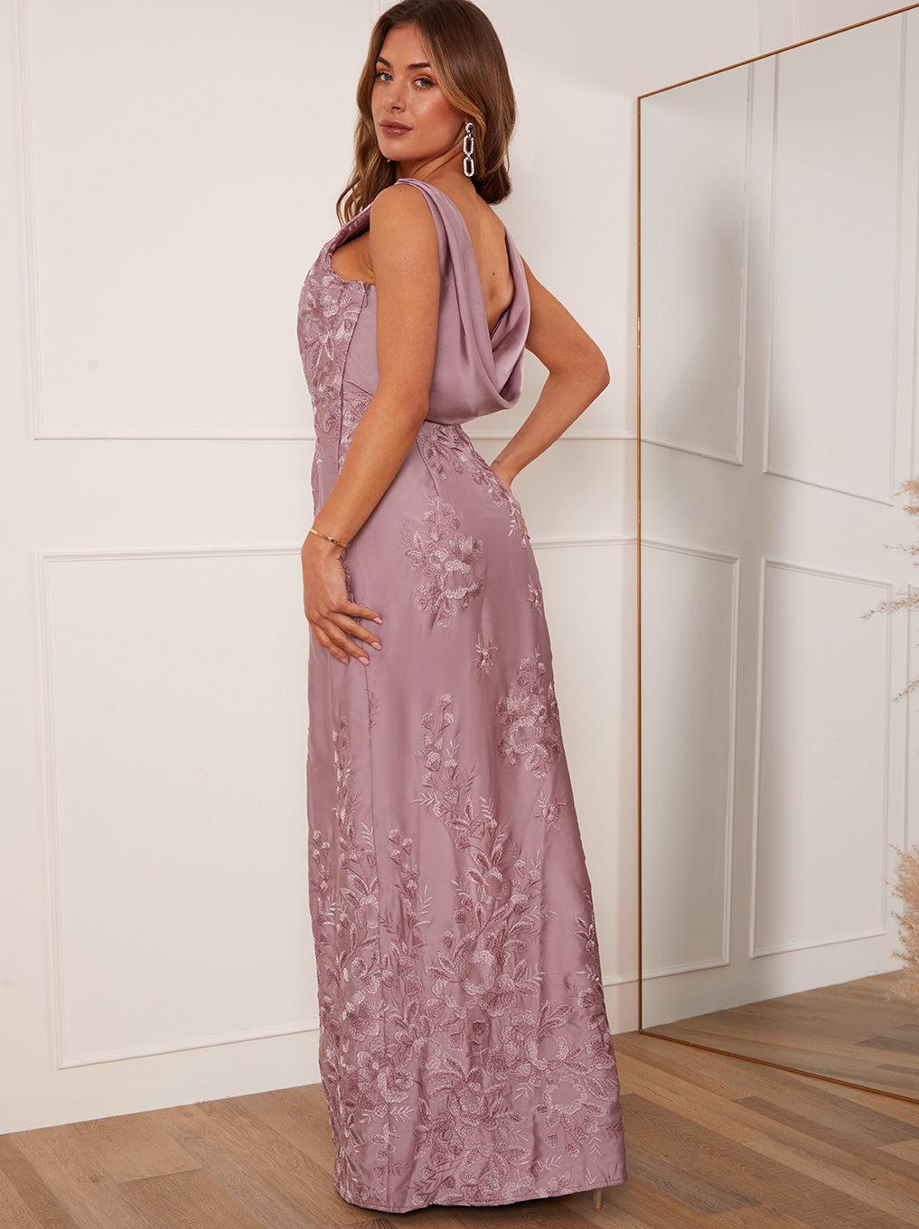 Chi Chi London Embroidered Lace Cowl Back Maxi Dress in Pink | Lyst UK Chi Chi London Embroidered Lace Cowl Back Maxi Dress in Pink | Lyst UK