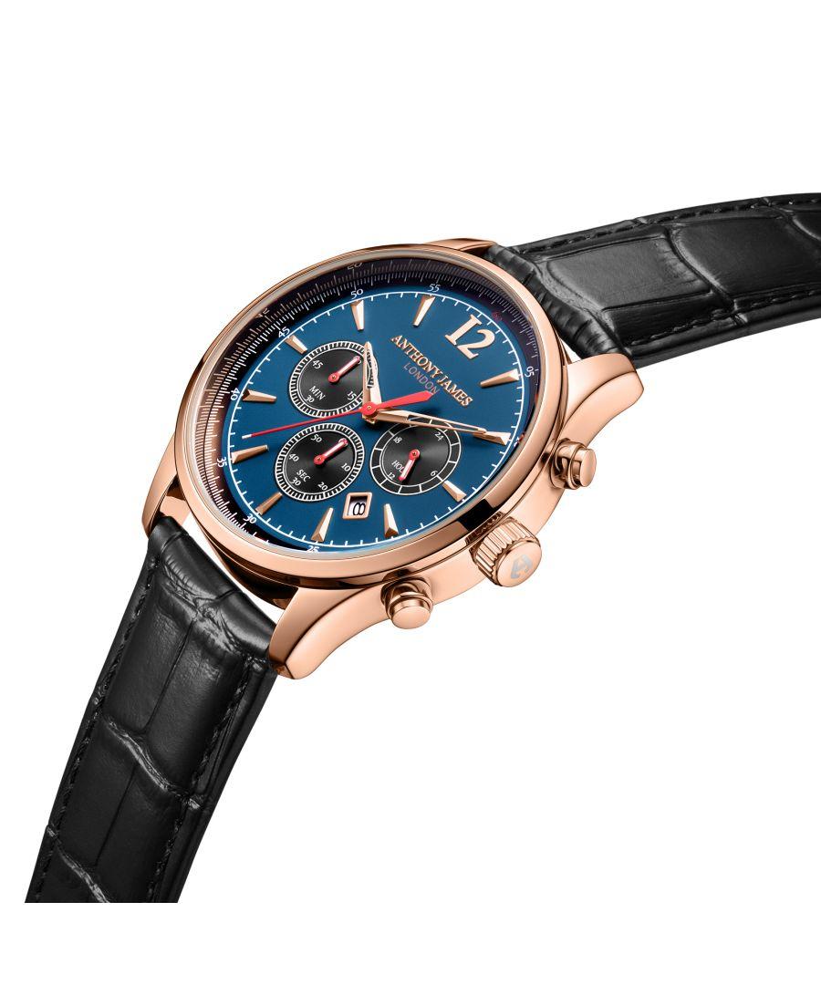 Regent Orologio da Polso da Uomo Analogico Cinturino IN Metallo Nero