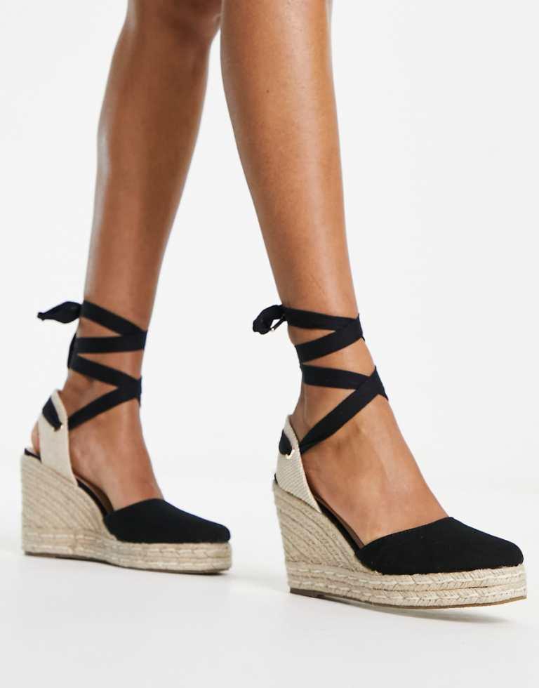 schuh Venus Closed Toe Wedge Espadrilles in Black Lyst UK