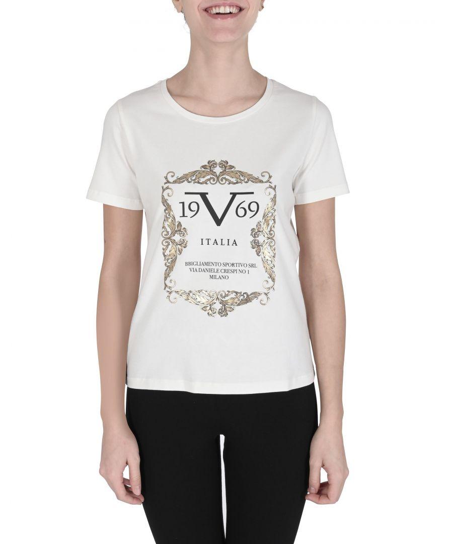 Versace 1969 Abbigliamento Sportivo Srl Milano Italia 19v69 T-shirt  Alessandra White Cotton | Lyst UK