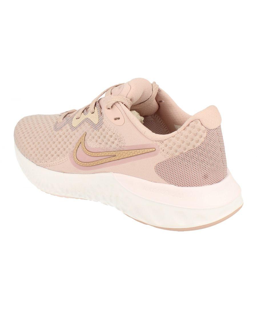 nike running renew run sneakers in rose gold