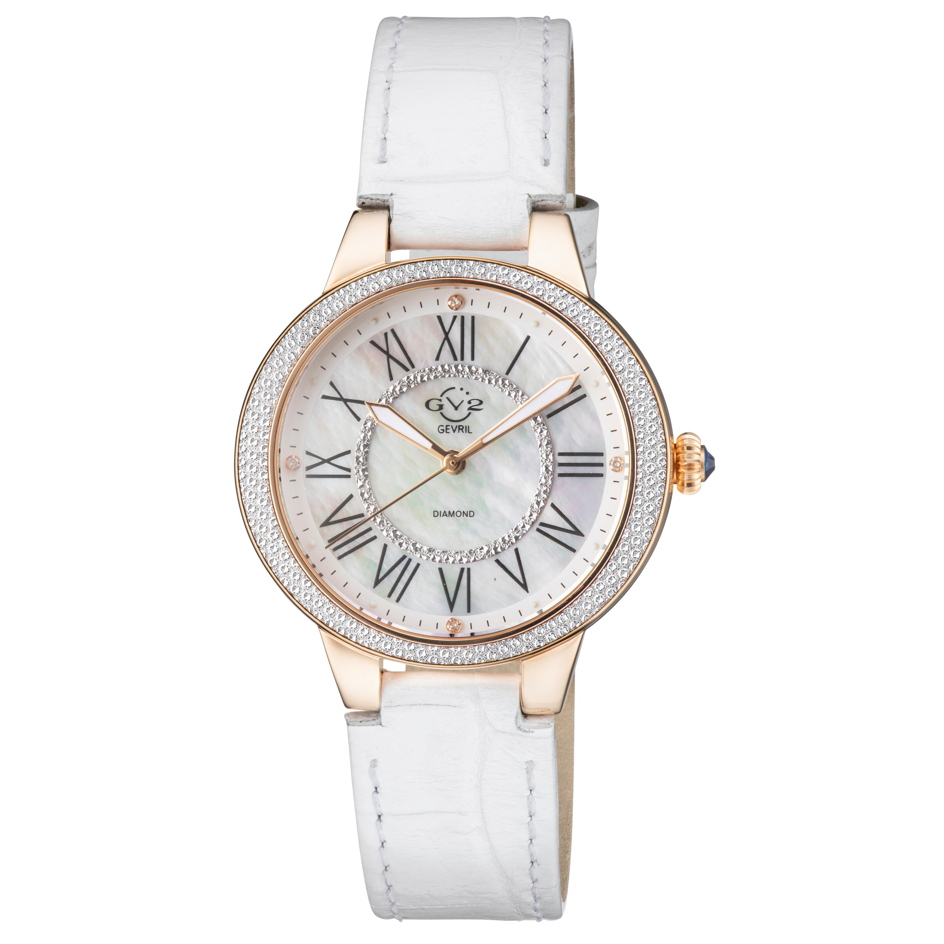 GV2 by Gevril Women\'s Astor II 9142-L8 MOP Dial Diamond Leather Swiss Watch GV2 Astor II Diamond - Gevril main image 2
