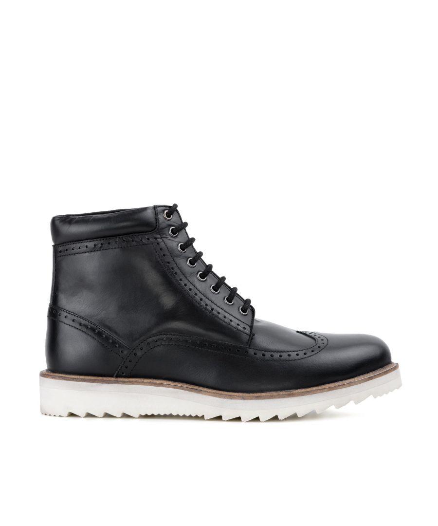 Gareth Black Wedge Boot Leather