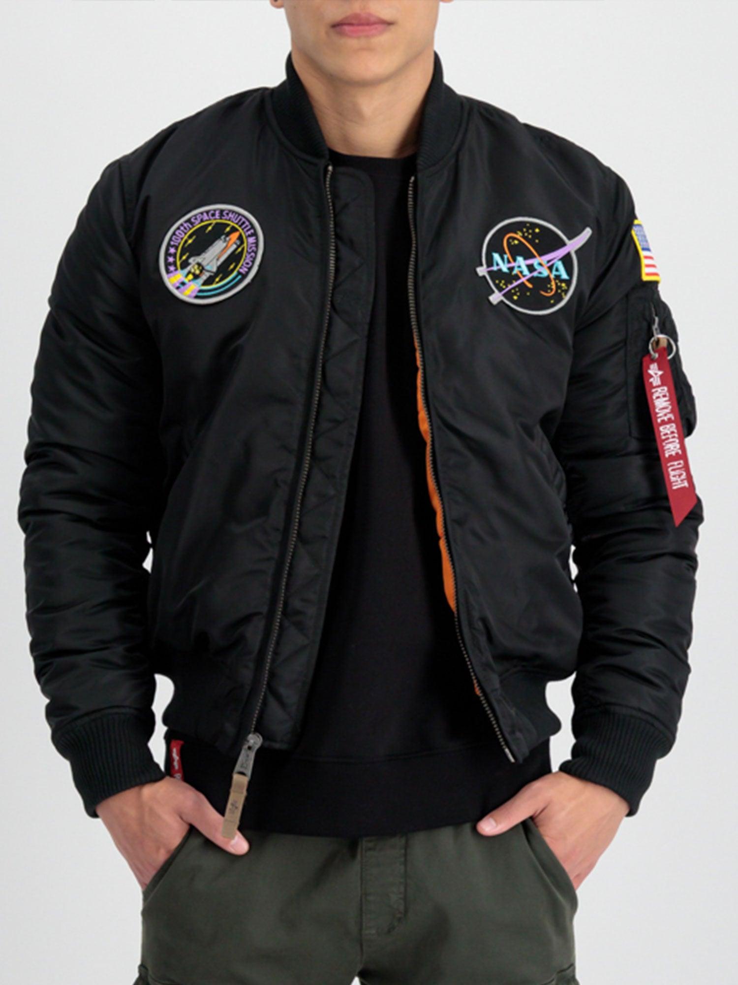 Leather Jacket Black Nasa Bomber Jacket Nasa Bomber Jacket S En