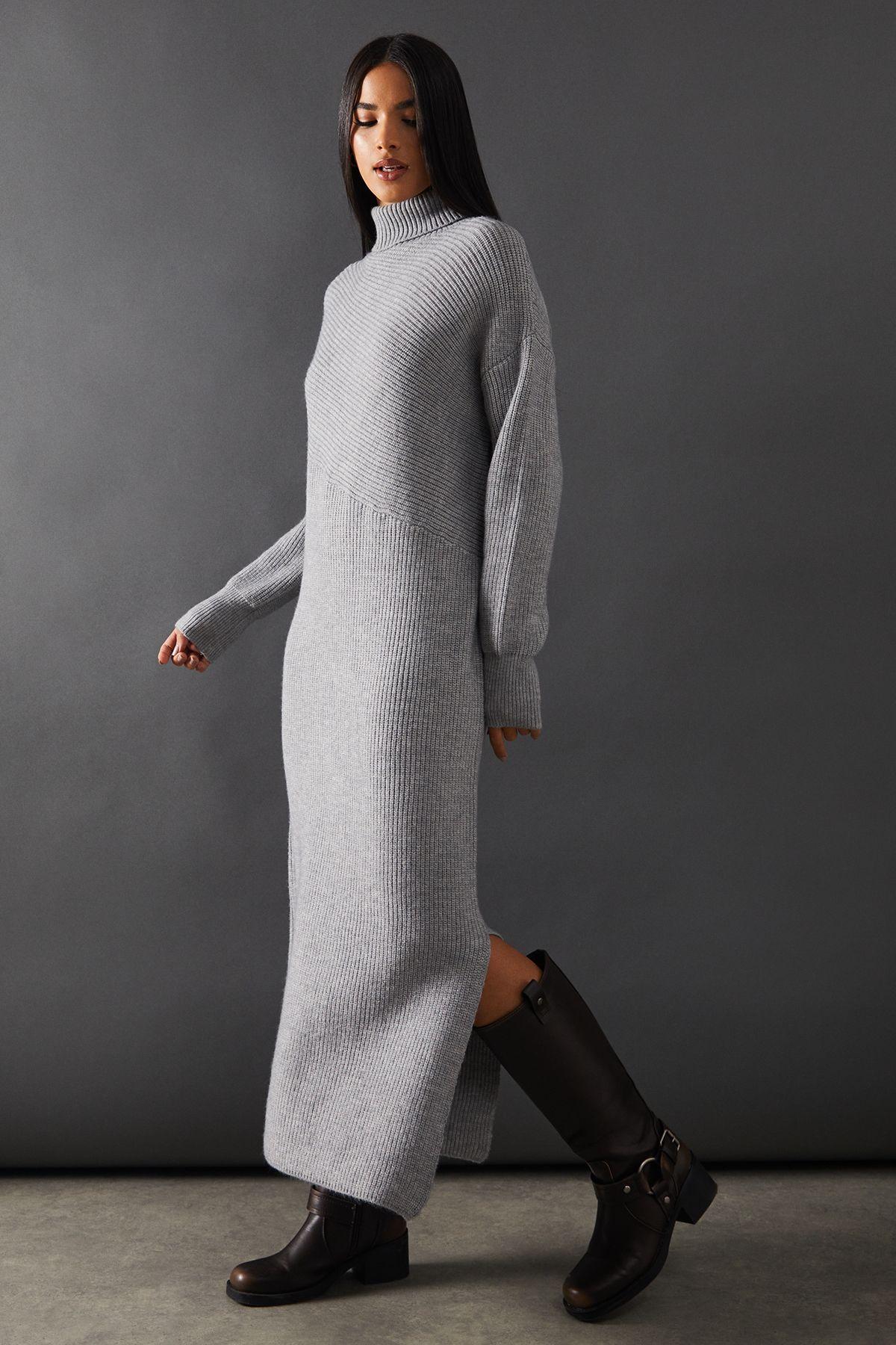 Roll neck maxi dress sale