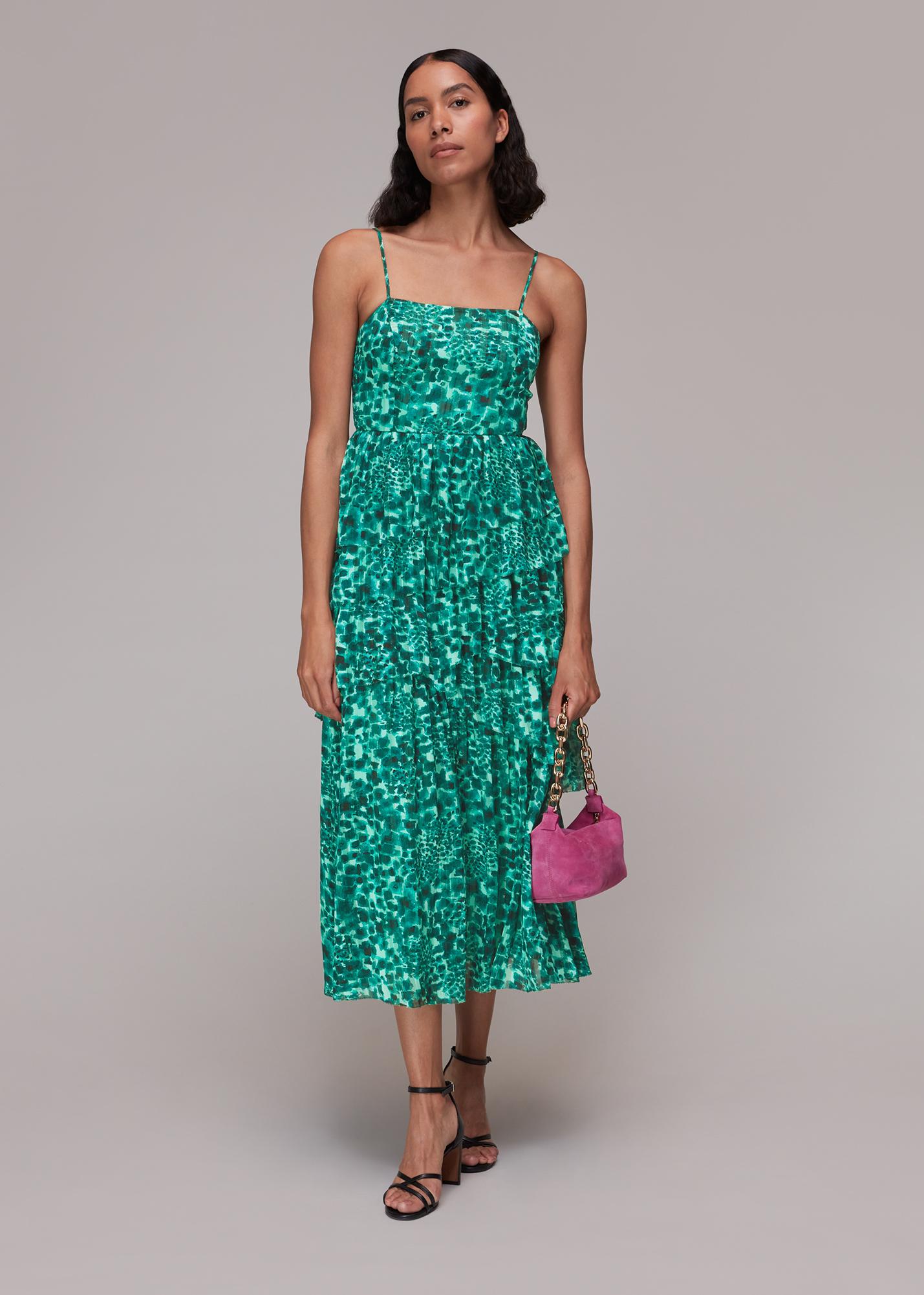 Whistles Watercolour Wildcat Tier Dress in Blue Lyst UK