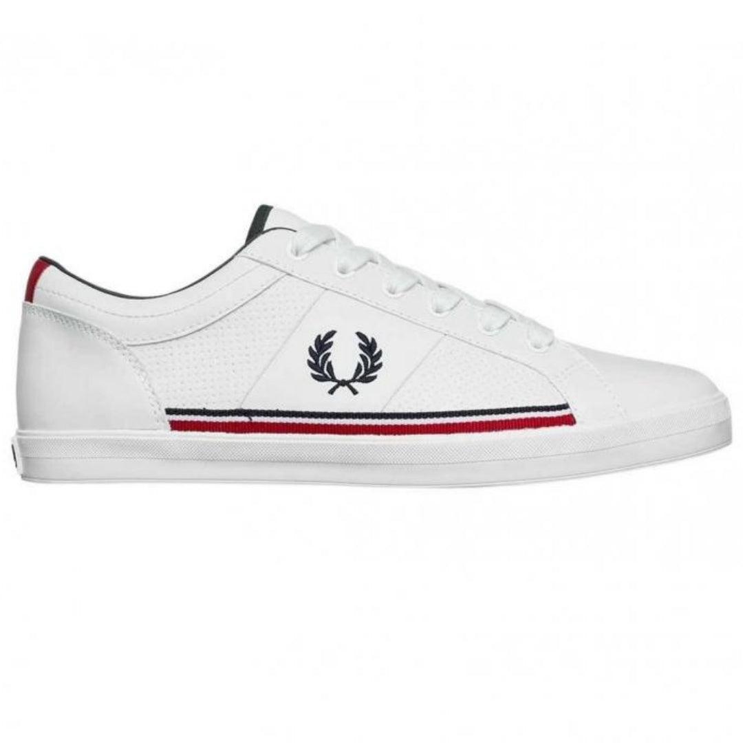 Fred Perry Baseline Perf Leather Trainers in White for Men Lyst UK