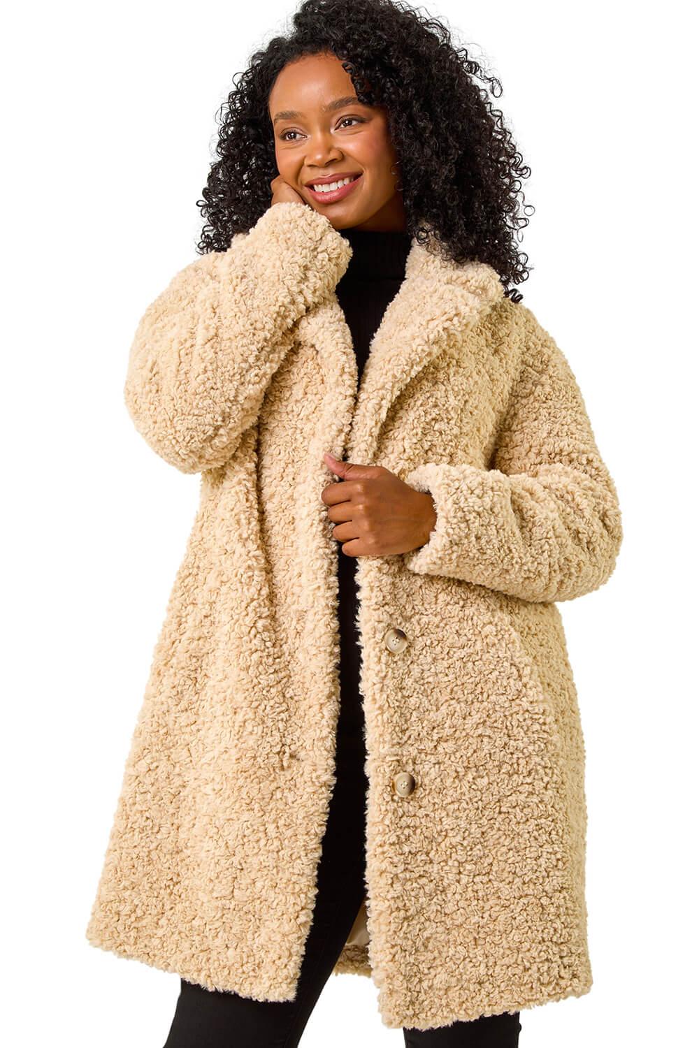 Mantel Beige Teddy Fell Mantel Teddy Coat Mantel Beige Winter