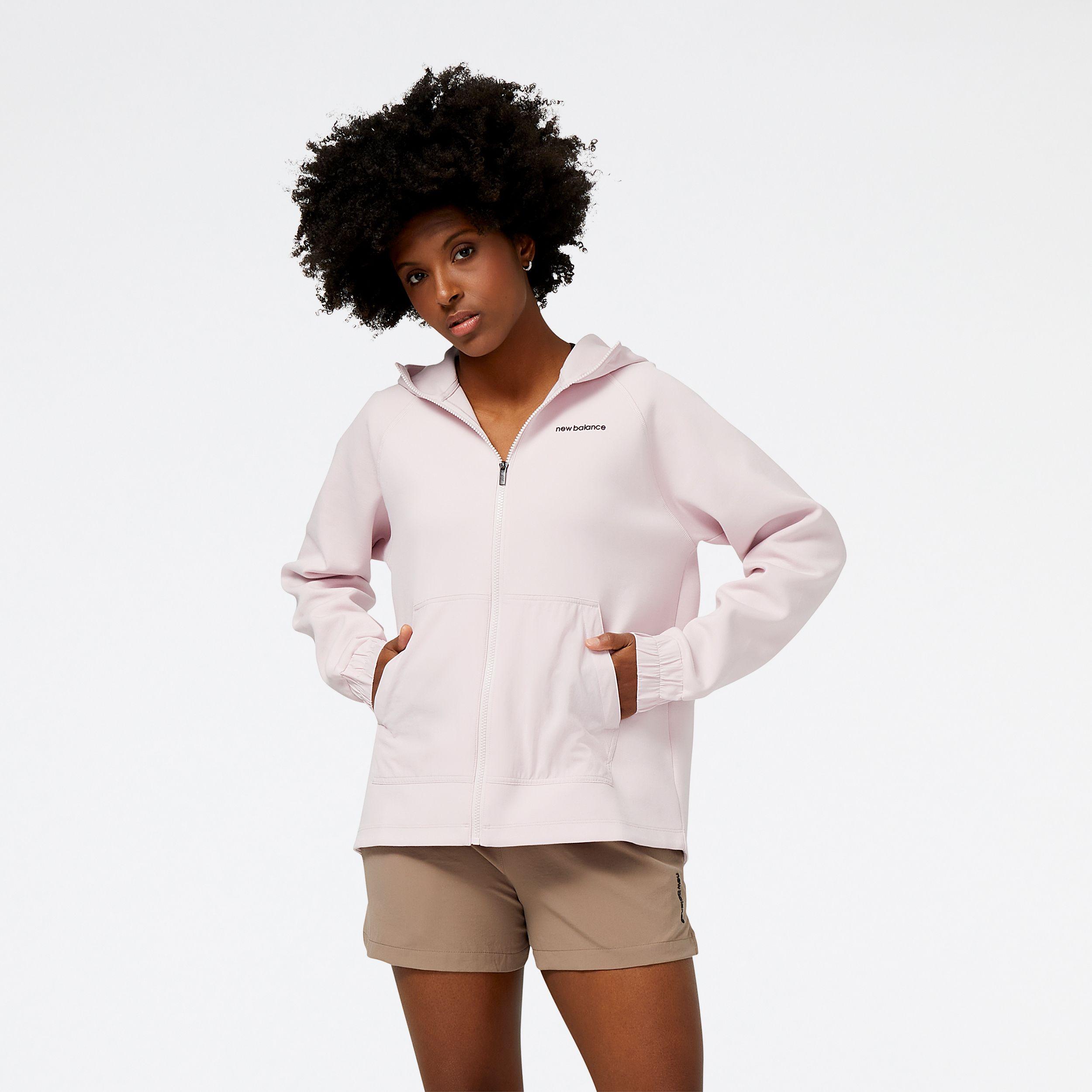 New Balance Womenss Achiever Tech Fleece Jacket in White Lyst UK