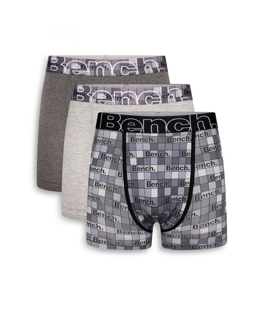 Bench Grey 3 Pack 'rotas' Cotton Rich Boxers in Grey for Men | Lyst UK