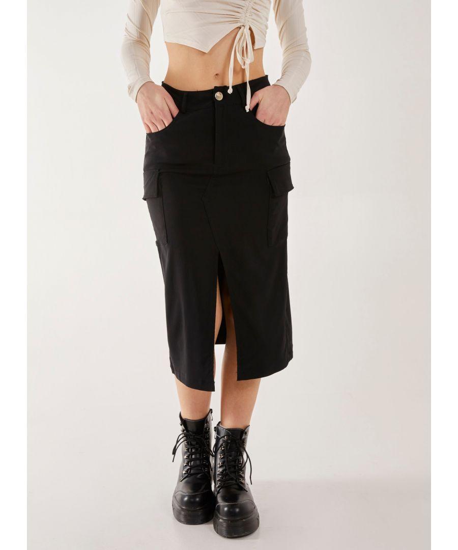 Pink utility midi skirt sale
