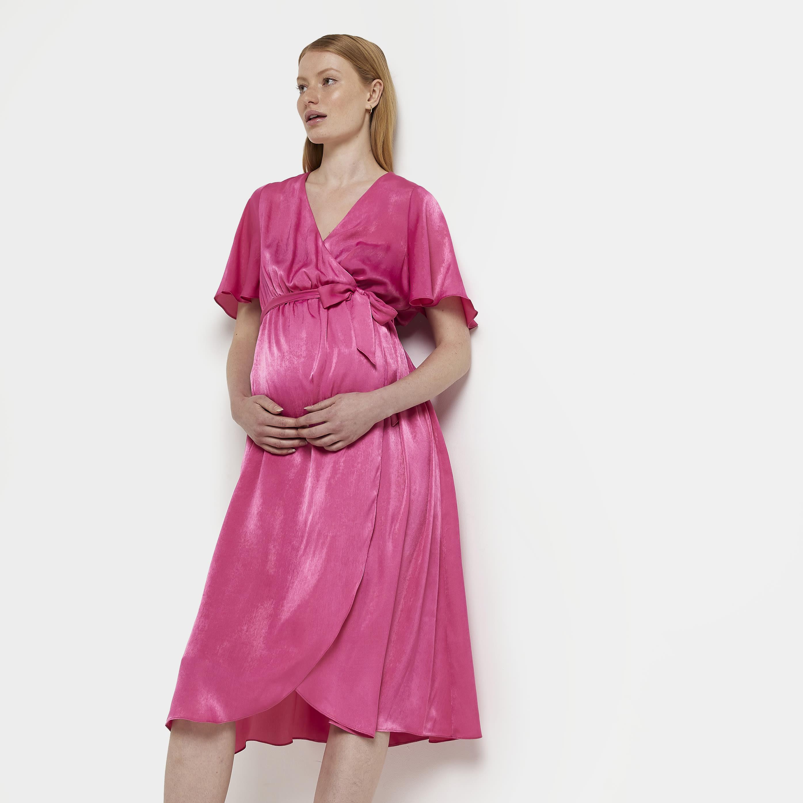 strapless open back dress Red & Pink Zebra Print Maxi Dress With Blouson Sleeves main image 1