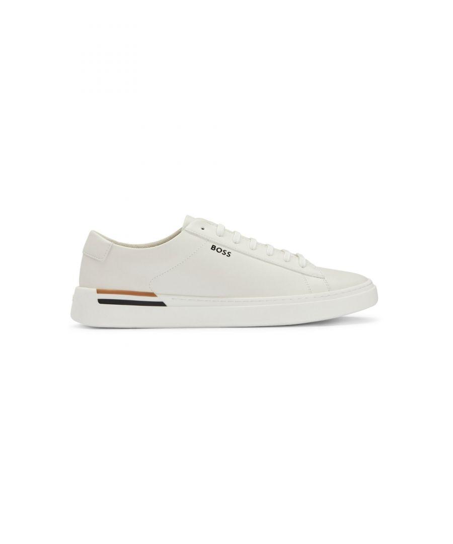 Mens boss cheap white trainers