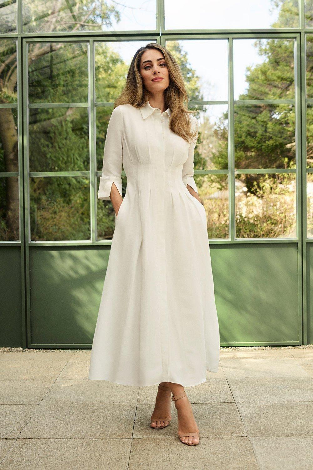 Karen Millen Lydia Premium Tailored Linen Darted Waist Midi Dress in Green | Lyst UK Karen Millen Lydia Premium Tailored Linen Darted Waist Midi Dress in Green | Lyst UK