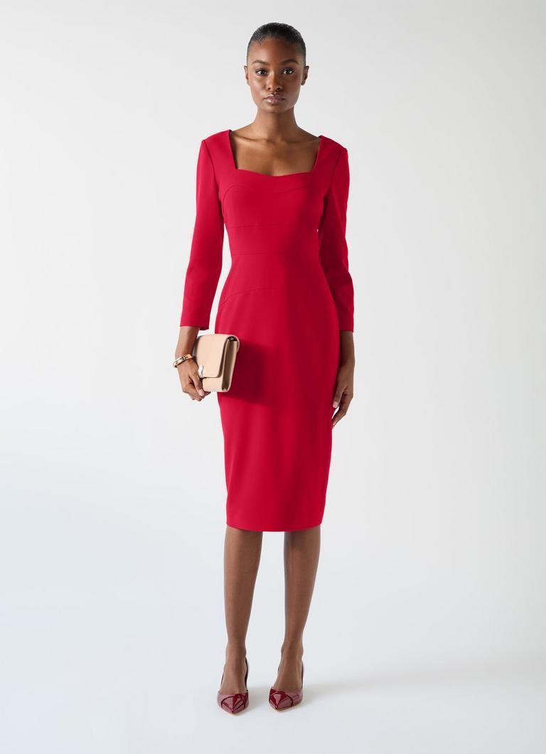 lk bennett red silk dress Rosamund Silk Dress by L.K. Bennett