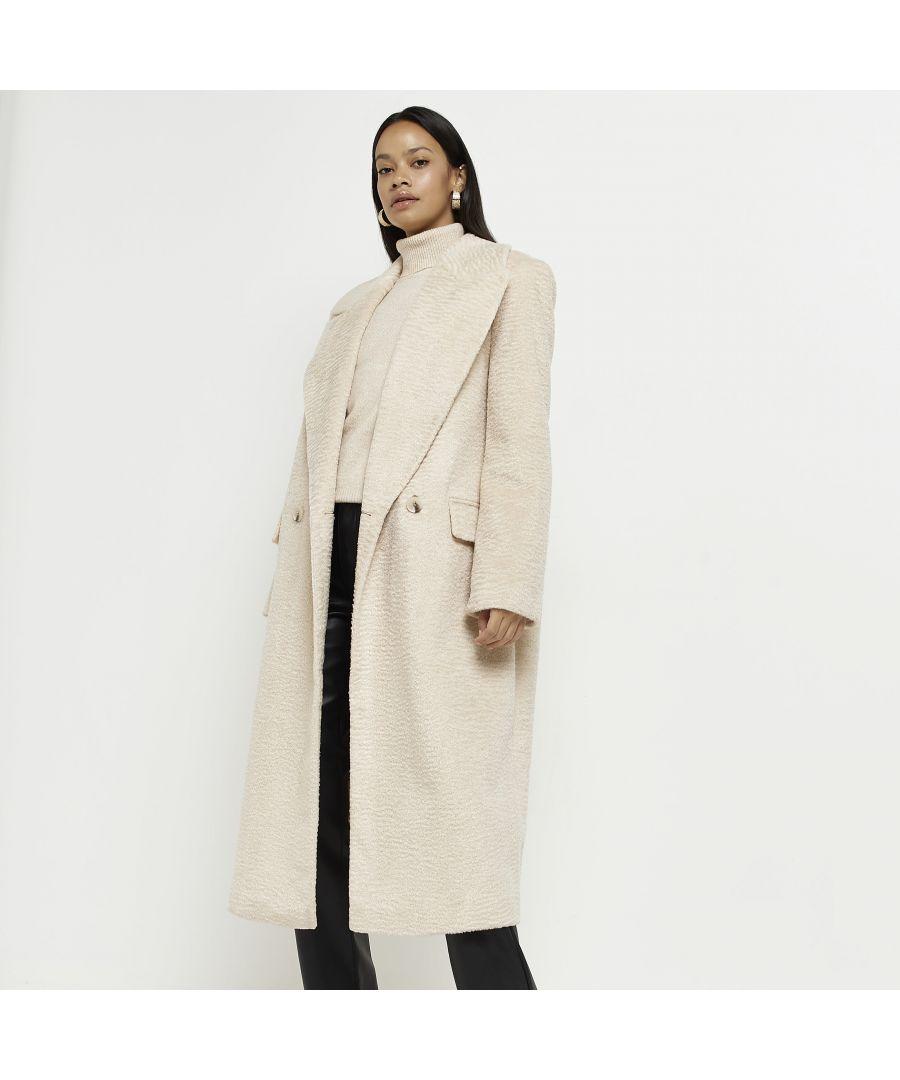 River Island Coat Cream Oversized Longline in Natural Lyst UK