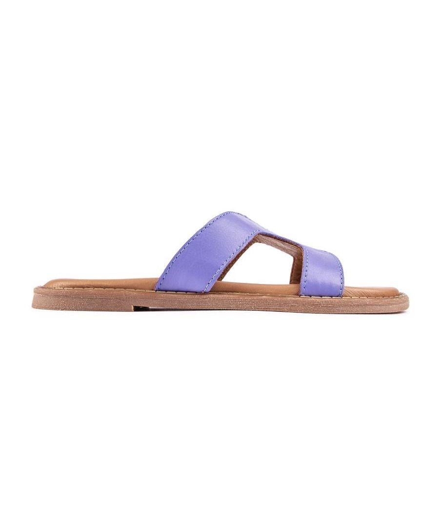 Sole Noor Slide Sandals Leather in Blue | Lyst UK