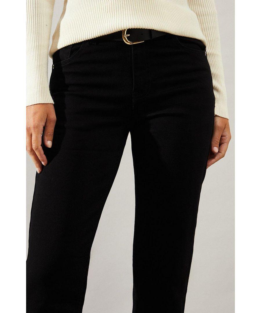 Wallis Petite Harper Straight Leg Jean in Black Lyst UK