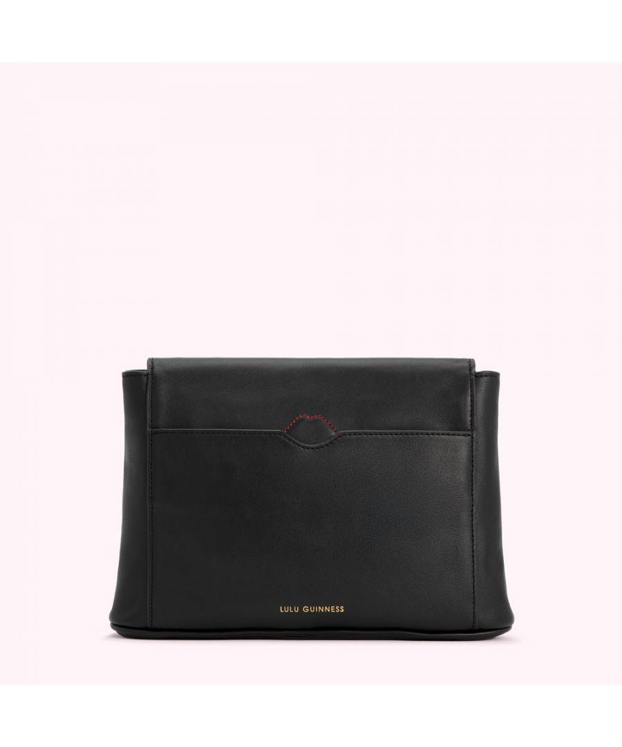 Lulu Guinness Black Lip Cut Out Emery Clutch Bag Lyst UK