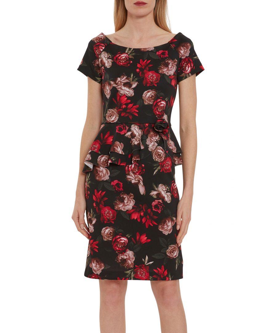 Gina Bacconi Glorielle Floral Scuba Dress in Red Lyst UK