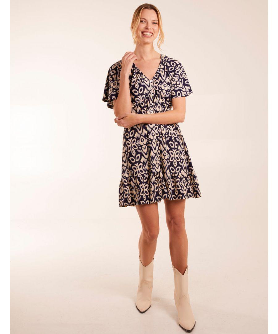 Elastic waist mini dress 2025