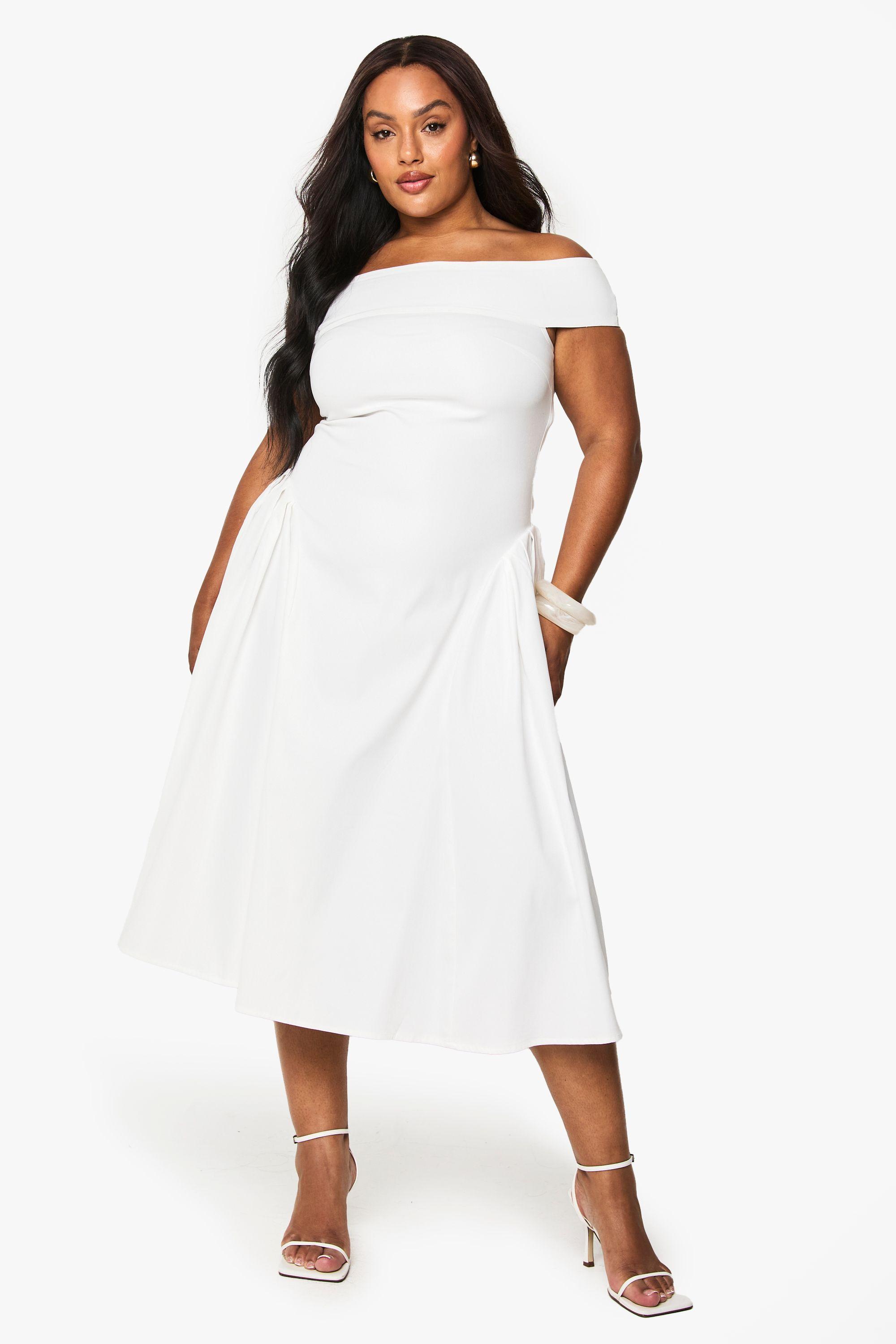 Plus Size Boohoo Bardot Midi Dress Bardot Dress Plus Size Quiz