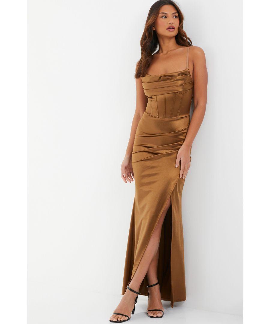 white christmas dresses Brilliance drop Shiny bronze dress