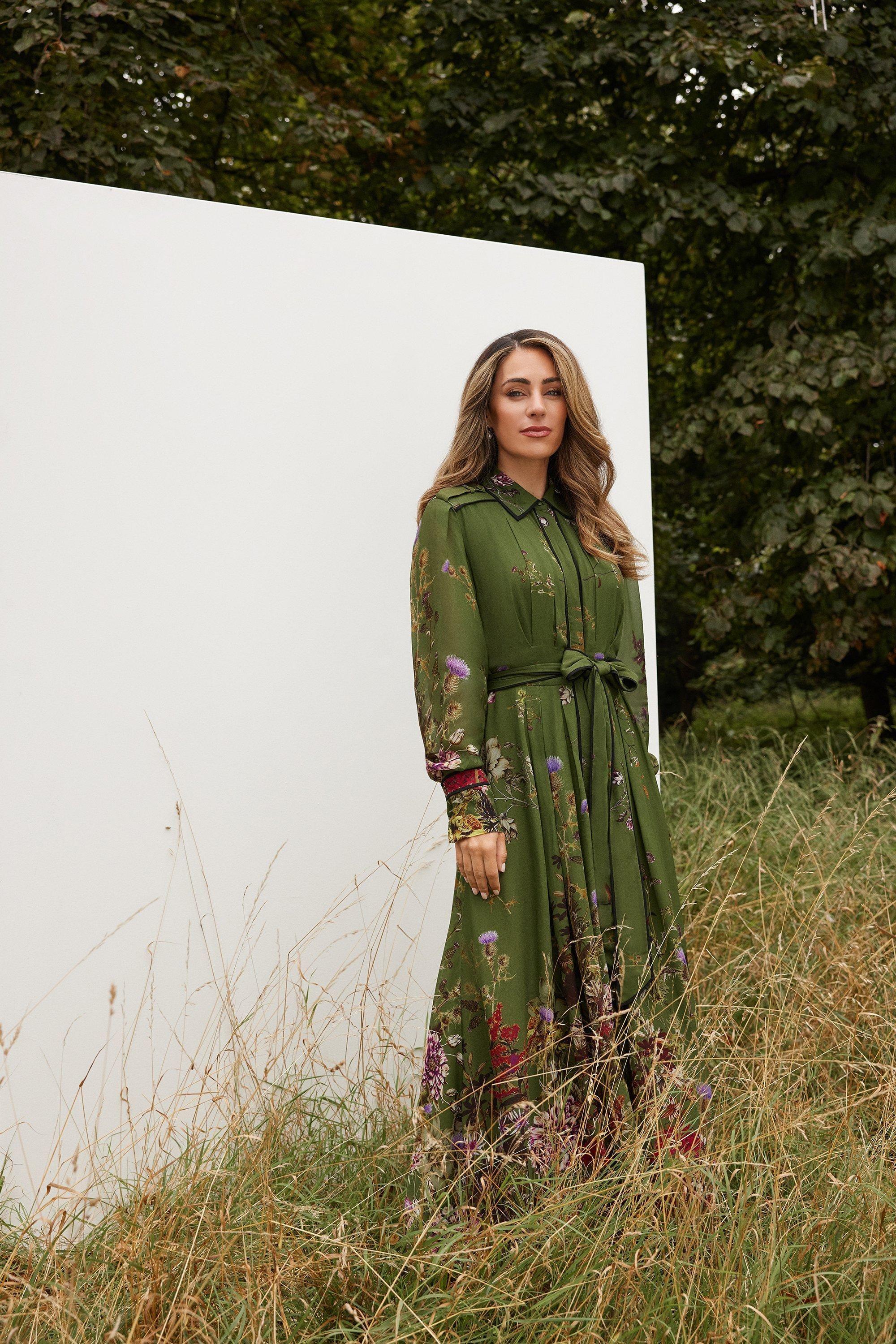 Karen Millen Lydia Viscose Floral Border Shirt Woven Midi Dress in Green | Lyst UK Karen Millen Lydia Viscose Floral Border Shirt Woven Midi Dress in Green | Lyst UK