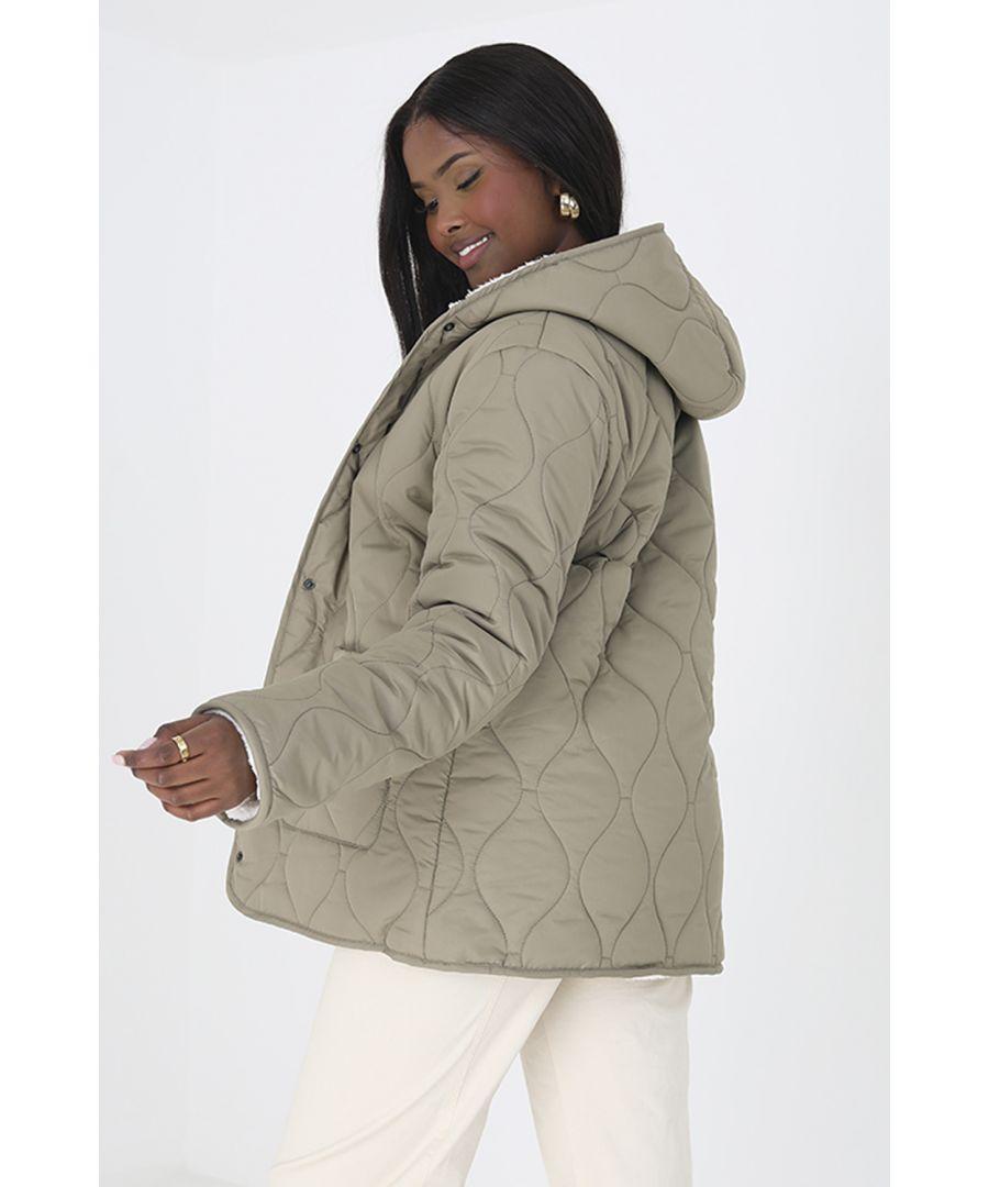 Brave Soul Light Khaki palmer Short Reversible Hooded Onion