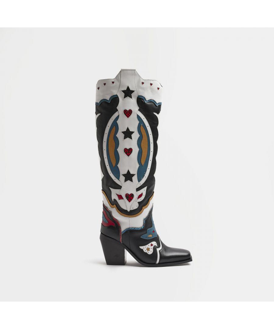 River Island Cowboy Boots in White Lyst UK