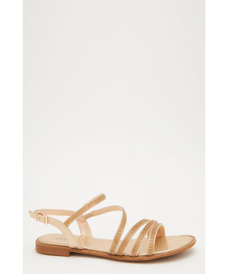 Quiz gold sandals sale