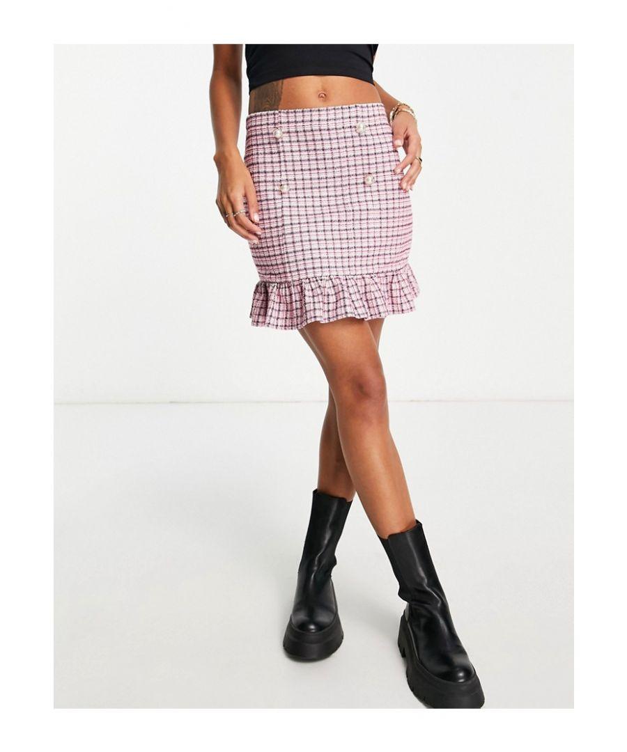 Miss selfridge a-line mini outlet skirt in green check