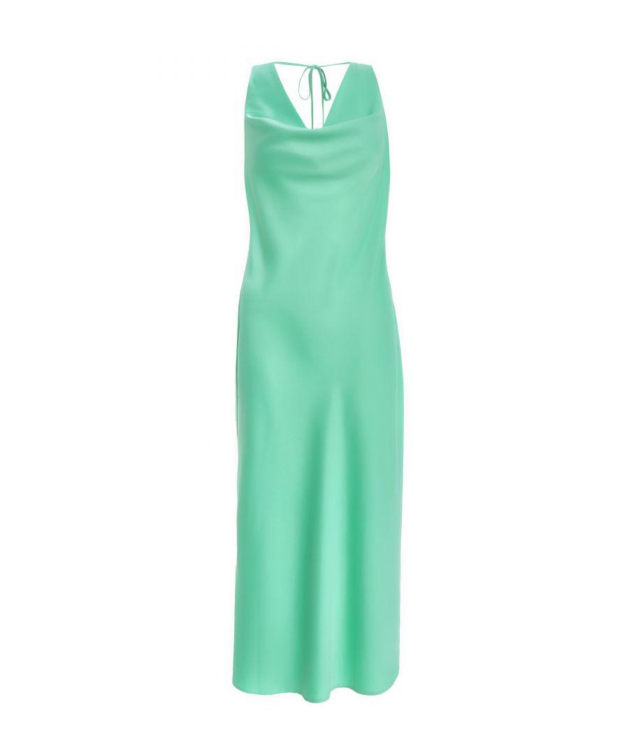 Quiz Mint Satin Slip Midi Dress in Green | Lyst UK