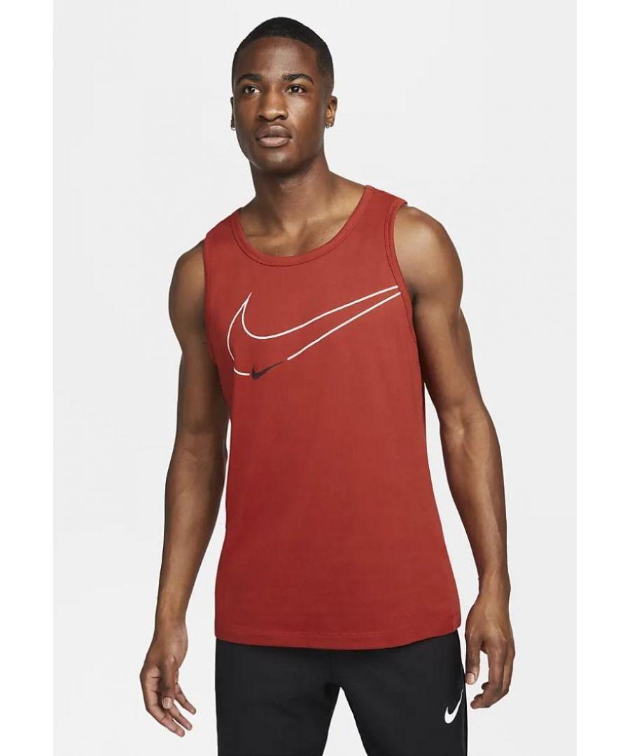 Nike Dri-fit Graphic Tank Vest in Red for Men | Lyst UK