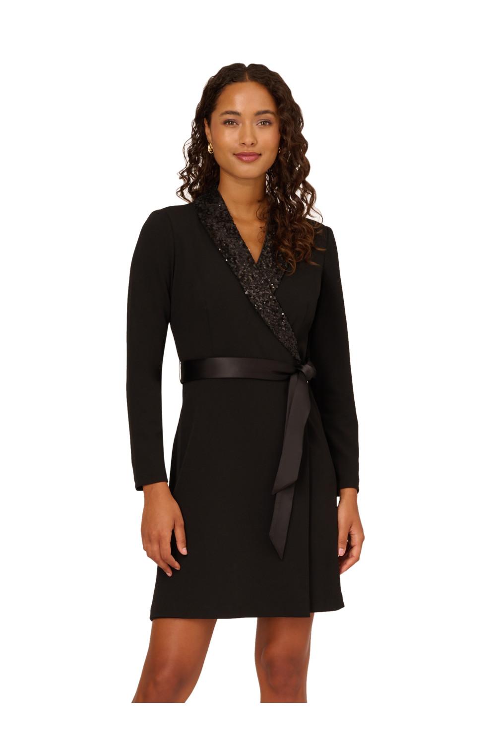 adrianna papell black tuxedo dress Plus Size Adrianna Papell Sequin Collar Tuxedo Dress In Black Lyst UK it is crafted from YGroup_Y24404T Effortlessly Stylish: The Art My Actual Bust is:32